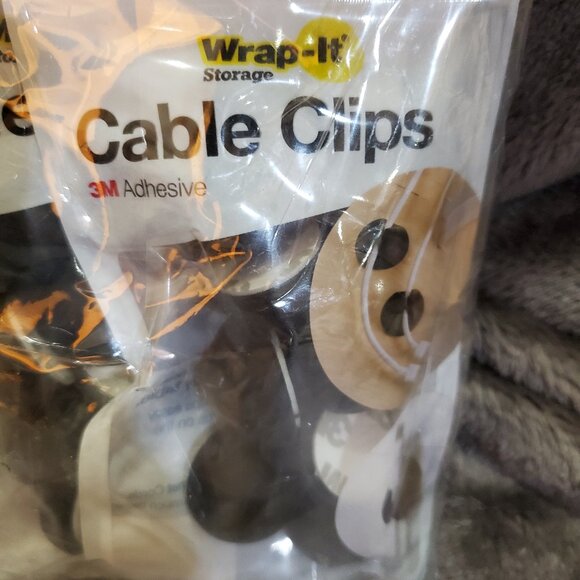 3 pk Wrap-It Storage Cable Clips Black - Picture 2 of 4